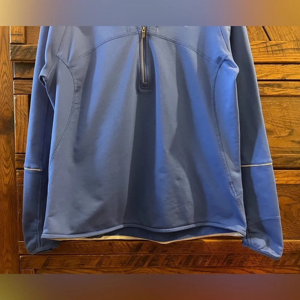 Nike Dri Fit Athletic Blue Half Zip Pullover Pocket Long Sleeve Hoodie Sz Large